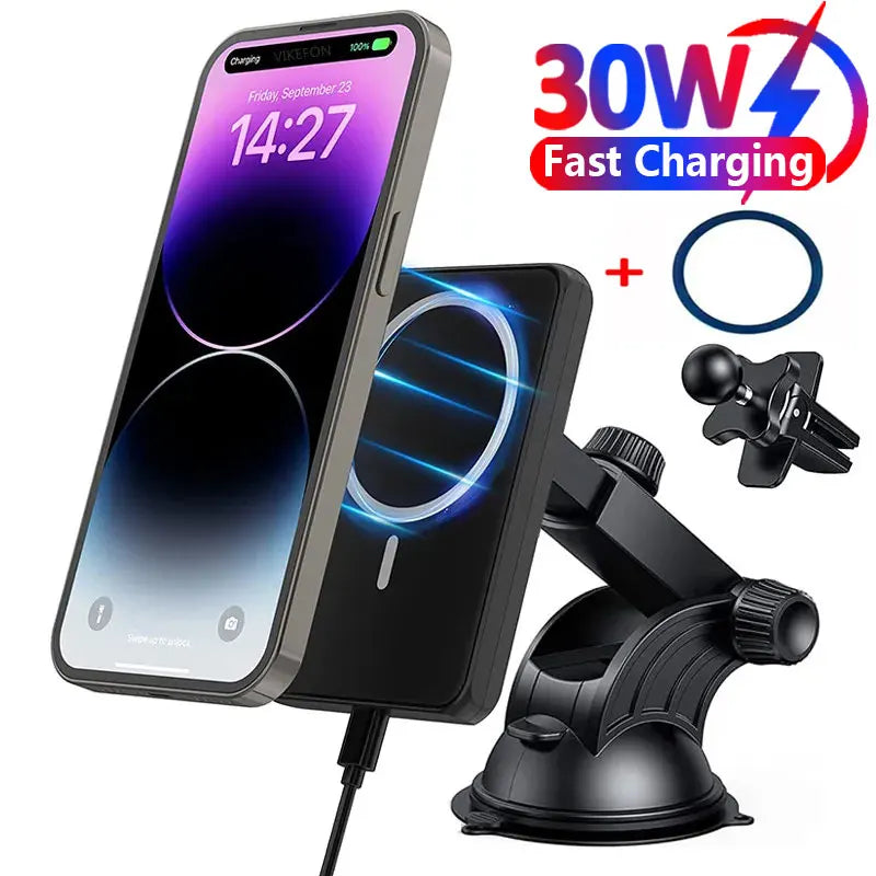 30W Magnetic Wireless Car Charger Air Vent Mount for iPhone 14 13 12 Pro Max Mini Magnet Car Phone Holder Fast Charging Stand ShopOnlyDeal