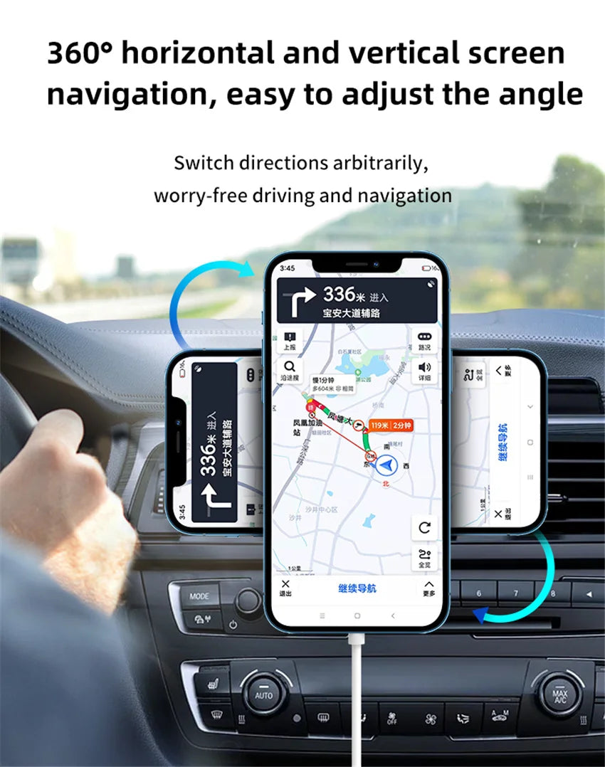 30W Magnetic Wireless Car Charger Air Vent Mount - Fast Charging Stand for iPhone 14, 13, 12 Pro Max, Mini, Magnet Car Phone Holder ShopOnlyDeal