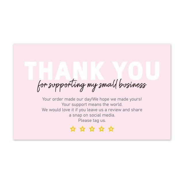 30pcs Thank You Cards For Shipping Packaging Pink You are the Heart of My Business Cards  Gift Wrapping Valentine's Day Wedding Uptrends