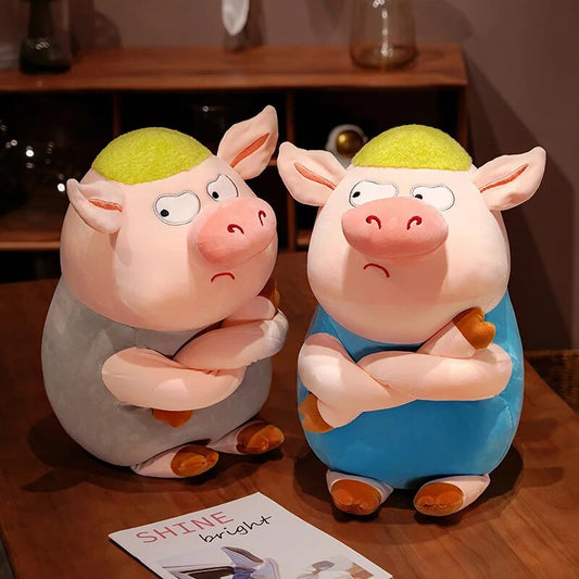 35-55cm Kawaii Arrogant Piggy Plush Toy Cute Angry Piggy Doll Soft Stuffed Animal Cartoon Pig Pillow Children's Birthday Gift ShopOnlyDeal