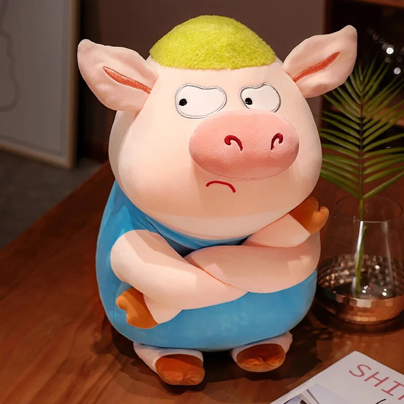 35-55cm Kawaii Arrogant Piggy Plush Toy Cute Angry Piggy Doll Soft Stuffed Animal Cartoon Pig Pillow Children's Birthday Gift ShopOnlyDeal