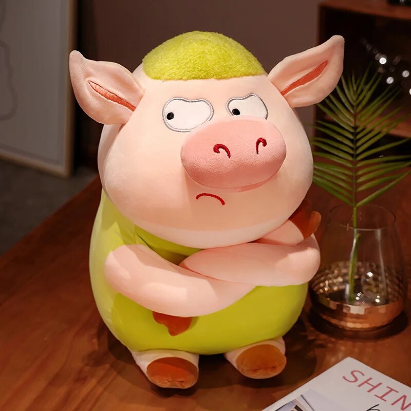 35-55cm Kawaii Arrogant Piggy Plush Toy Cute Angry Piggy Doll Soft Stuffed Animal Cartoon Pig Pillow Children's Birthday Gift ShopOnlyDeal