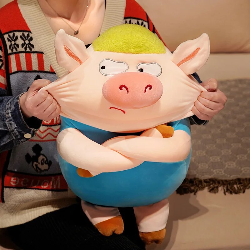 35-55cm Kawaii Arrogant Piggy Plush Toy Cute Angry Piggy Doll Soft Stuffed Animal Cartoon Pig Pillow Children's Birthday Gift ShopOnlyDeal