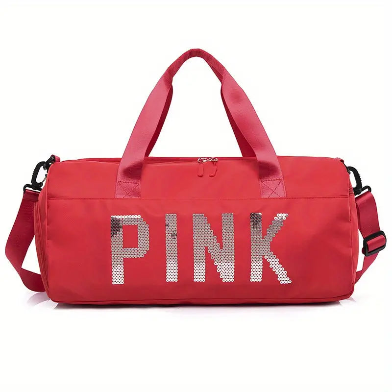 Pink Duffle Bag Large Capacity Travel Storage Bag Portable Duffel Bag Casual Sports Bag With Shoes Compartment | Free Shipping For New Users | Temu ShopOnlyDeal