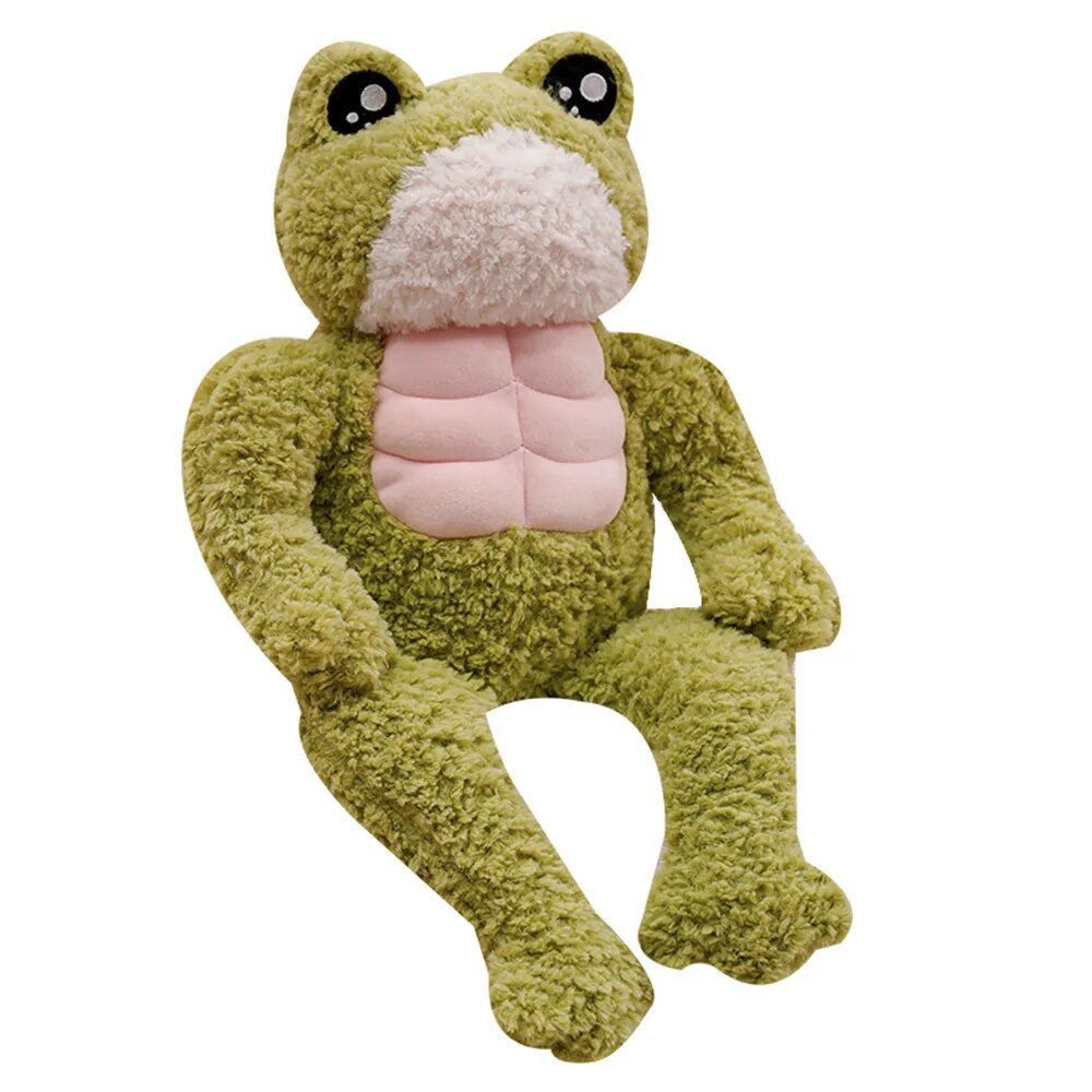 35cm Creative Strong Frog Plush Toy Stuffed Animal Kawaii Soft Muscle Frog Doll Cute Plushies Christmas Gift for Child Kids ShopOnlyDeal