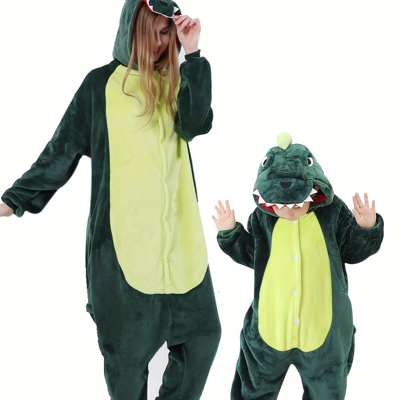 Dino Costume Kid's Dinosaur Cosplay Hooded Rompers, Zip Up Flannel Jumpsuit, Dress Up Outfits For Boys & Girls - Temu ShopOnlyDeal