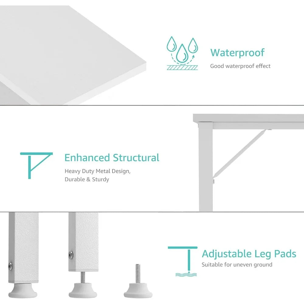 39-Inch White Computer Desk with Power Outlet: Your Versatile and Stylish Study and Gaming Desk ShopOnlyDeal