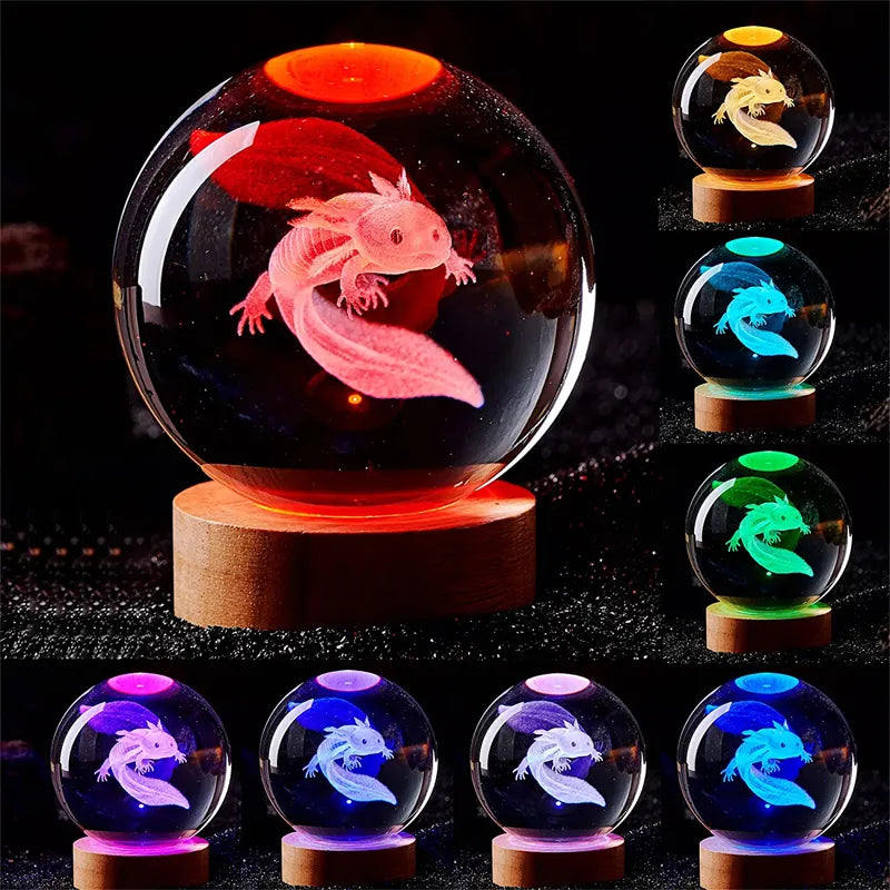 3D Laser Engraved Crystal Ball coloured night light,girlfriend classmate wife children birthday gift home decoration ShopOnlyDeal