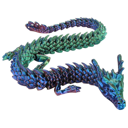 3D Printed Dragon Fish Tank Landscaping Articulated Chinese Long Flexible Ornament Toy Model Home Office Decoration Kids Gifts ShopOnlyDeal
