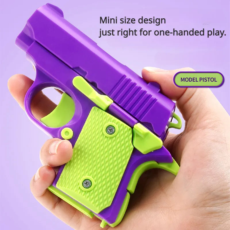 3D Printed Model Gravity Straight Jump Mini Toy Carrot Gun Non-firing Bullet Radish Toy Gun Kid Stress Relief Toy Christmas Gift ShopOnlyDeal