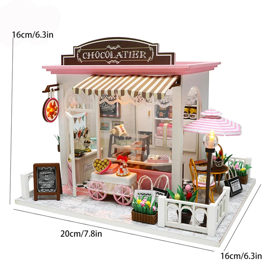 3D Mini House Shop Puzzle Assembly Model Doll  DIY Small Kit Making Room Toys, Home Bedroom Decoration ShopOnlyDeal