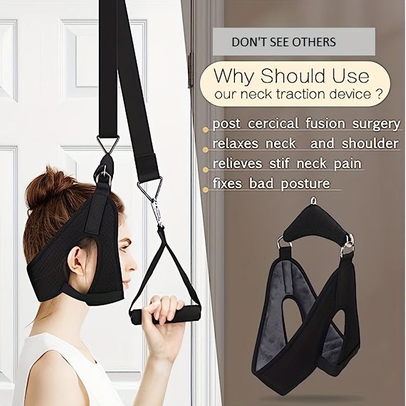 Neck Traction Device Straps (for ) Over Door For Home Use, Portable Neck Stretcher Hammock For Neck, Physical Therapy Aids For Neck Decompressor ShopOnlyDeal