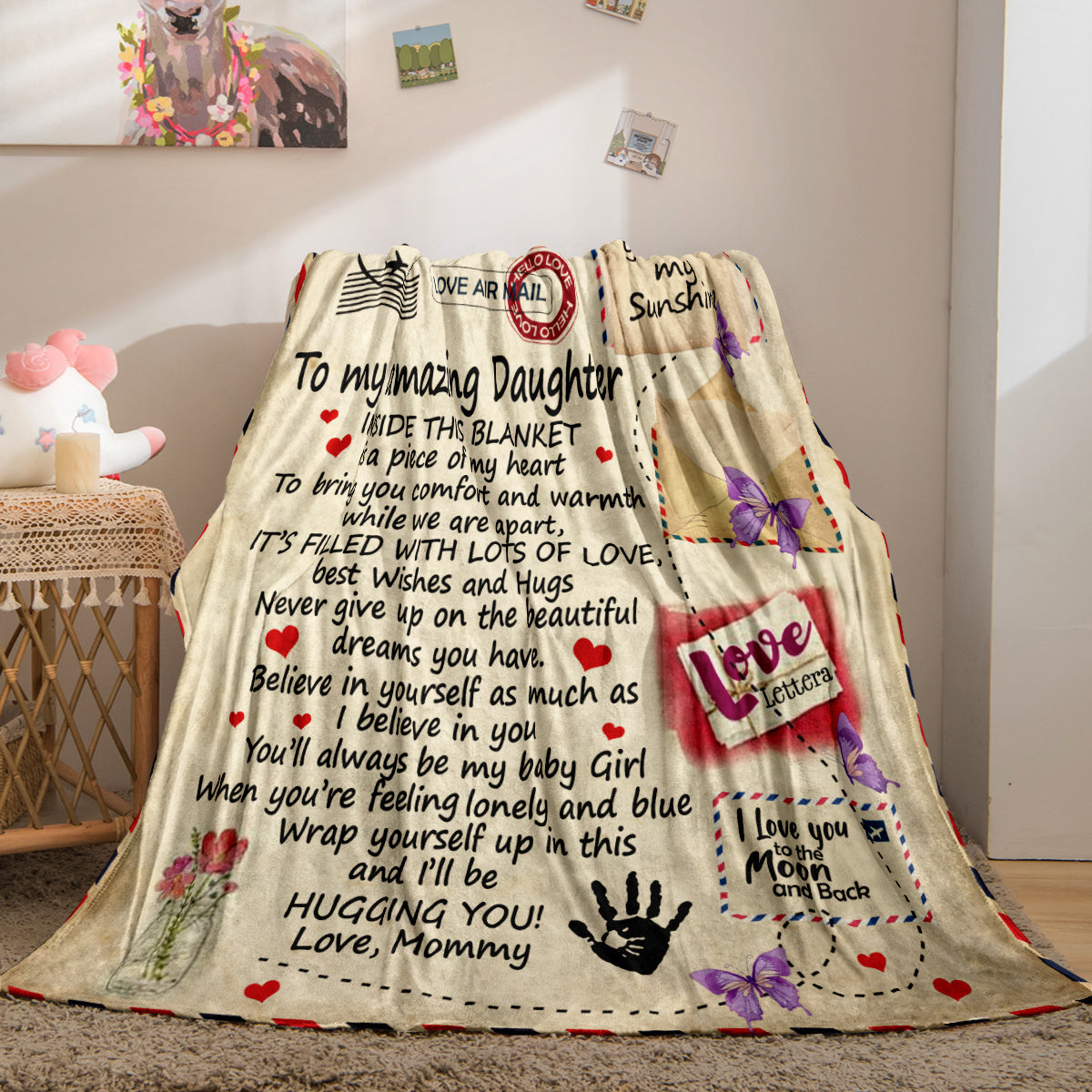 Message Print Blanket, Flannel Towel Quilt, To My Daughter Blanket From Mom & Dad, Flannel Throw Blanket - Temu ShopOnlyDeal