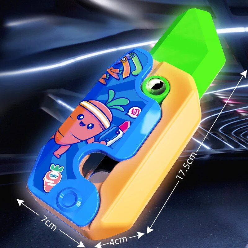 3d Gravity Knife Luminous Carrot Fidget Toys Children Decompression Push Card Toy 3d Printing Glowing Carrot Knife Toy For Kids ShopOnlyDeal