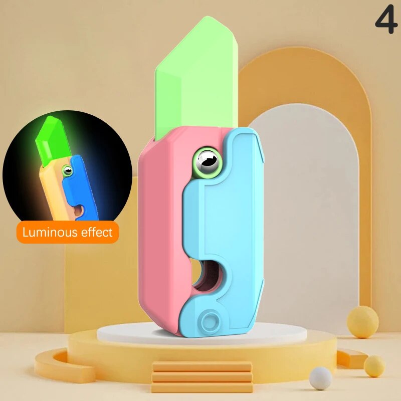 3d Gravity Knife Luminous Carrot Fidget Toys Children Decompression Push Card Toy 3d Printing Glowing Carrot Knife Toy For Kids ShopOnlyDeal