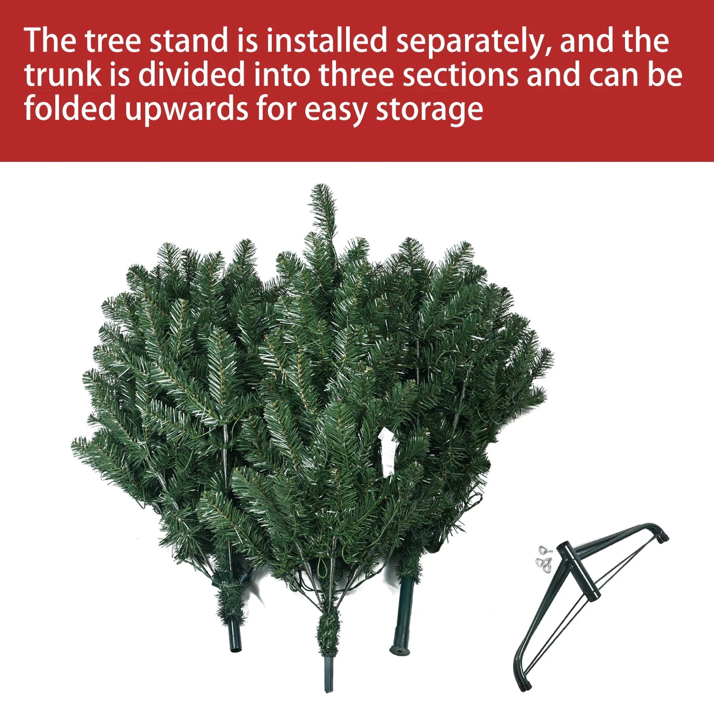 4/5/6/7/7.5/8/9FT Artificial Christmas Tree 1200 Branch Tips PVC Holiday Decoration Xmas Tree with Sturdy Metal Stand NO Light ShopOnlyDeal