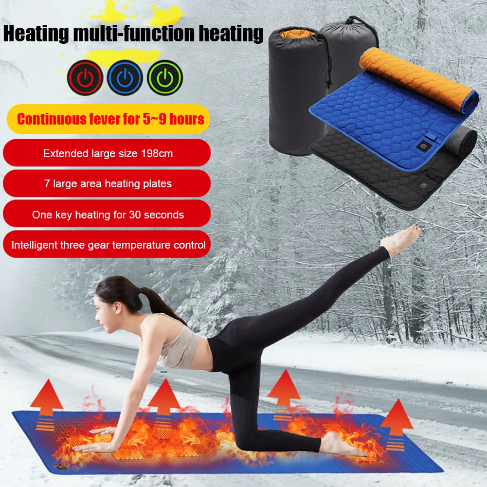 4/5/7 Zones USB Heating Sleeping Mat Camping Sleeping Mattress Insulation 3-Level Adjustable Electric Heated Mats Outdoor Suppli ShopOnlyDeal