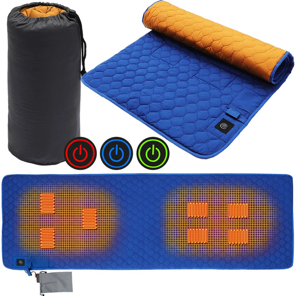 4/5/7 Zones USB Heating Sleeping Mat Camping Sleeping Mattress Insulation 3-Level Adjustable Electric Heated Mats Outdoor Suppli ShopOnlyDeal