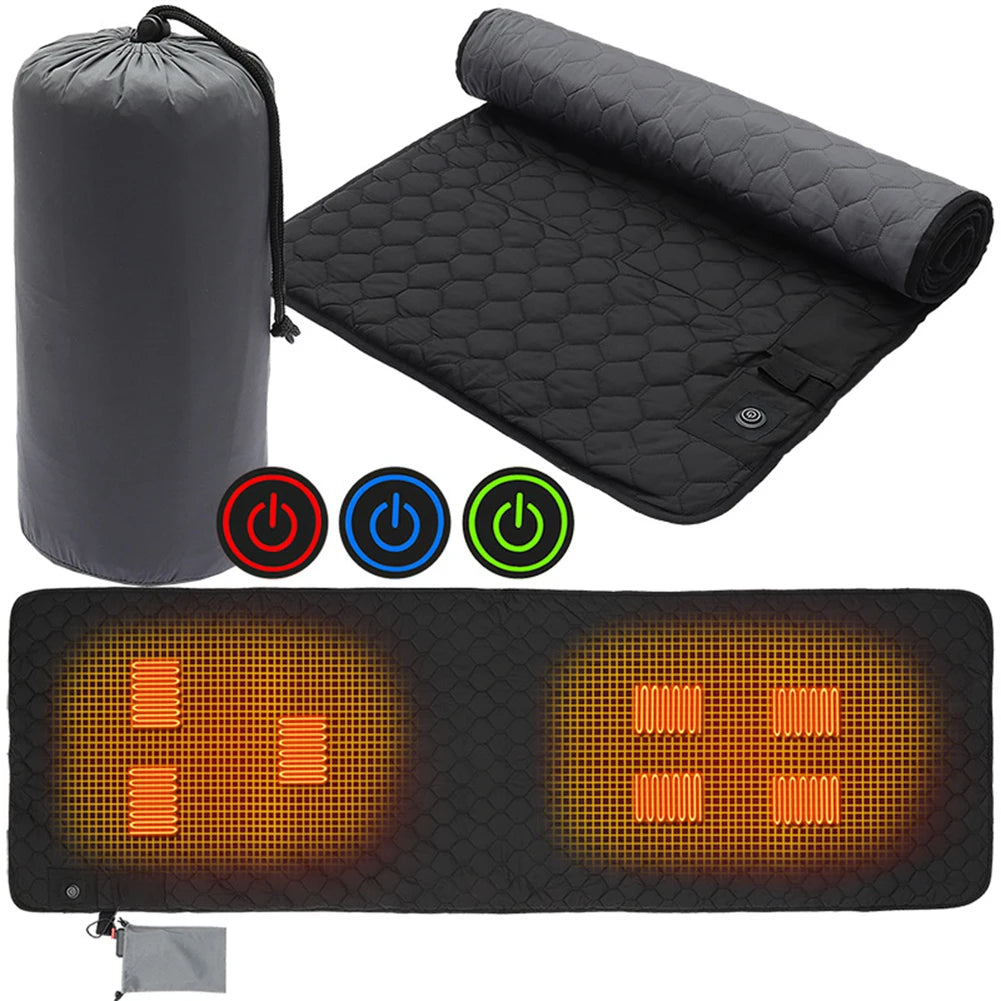 4/5/7 Zones USB Heating Sleeping Mat Camping Sleeping Mattress Insulation 3-Level Adjustable Electric Heated Mats Outdoor Suppli ShopOnlyDeal