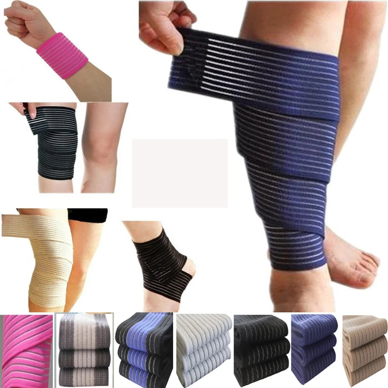 Knee Wrap Support 40-200cm Knee Elbow Wrist Ankle Bandage Cuff Support Wrap Sport  Compression Strap Belt Fitness Gym Brace Tape Elastic Band ShopOnlyDeal