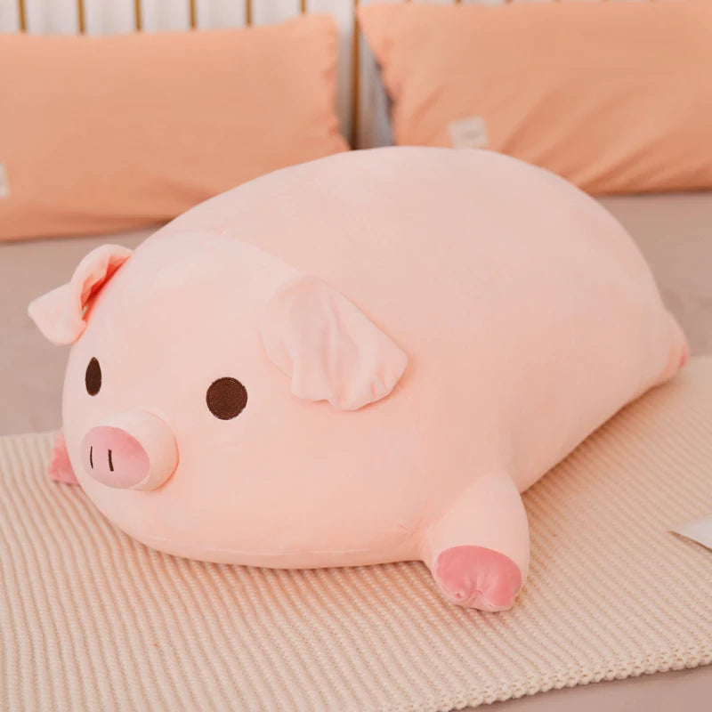 40/50/60/80cm Squish Pig Stuffed Doll Lying Plush Piggy Toy Animal Soft Plushie Pillow Cushion Kids Baby Comforting Gift LJXY Store