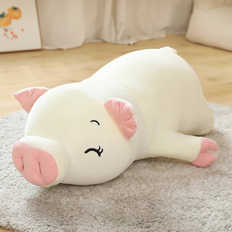40/50/60/80cm Squish Pig Stuffed Doll Lying Plush Piggy Toy Animal Soft Plushie Pillow Cushion Kids Baby Comforting Gift LJXY Store