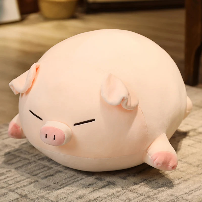 40/50/60/80cm Squish Pig Stuffed Doll Lying Plush Piggy Toy Animal Soft Plushie Pillow Cushion Kids Baby Comforting Gift LJXY Store