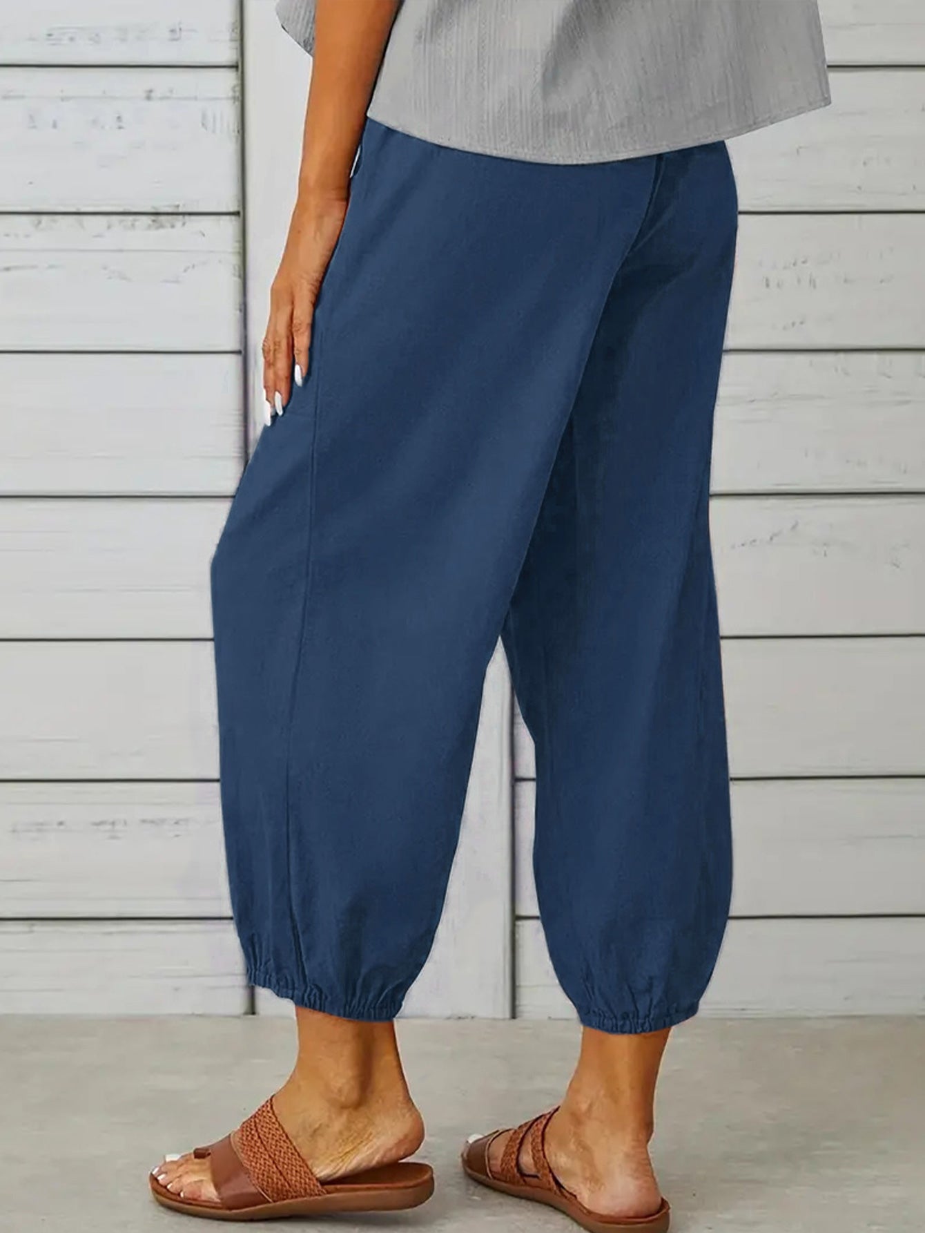 Buttoned Beauty: Stylish Decorative Cropped Pants for a Chic Look ShopOnlyDeal