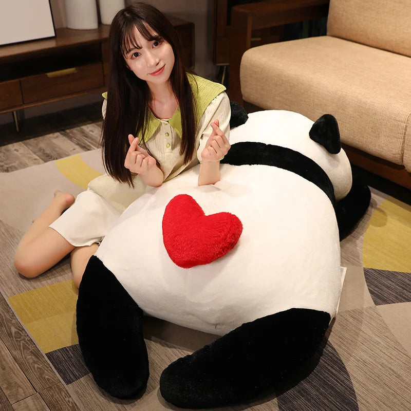 Giant Plush Panda Cute Fat With Heart Toy 45/60/90cm Animal Bear Pillow Stuffed Plushie Kids Sleeping Peluche For Friends Gift ShopOnlyDeal