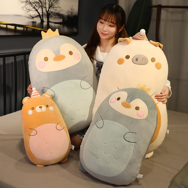 45-80cm Little Animals Plush Toy Fatty Squishy Stuffed Dinosaur Pig Penguin Bear Soft Doll Baby Appeasing Cartoon Plush Cushion ShopOnlyDeal