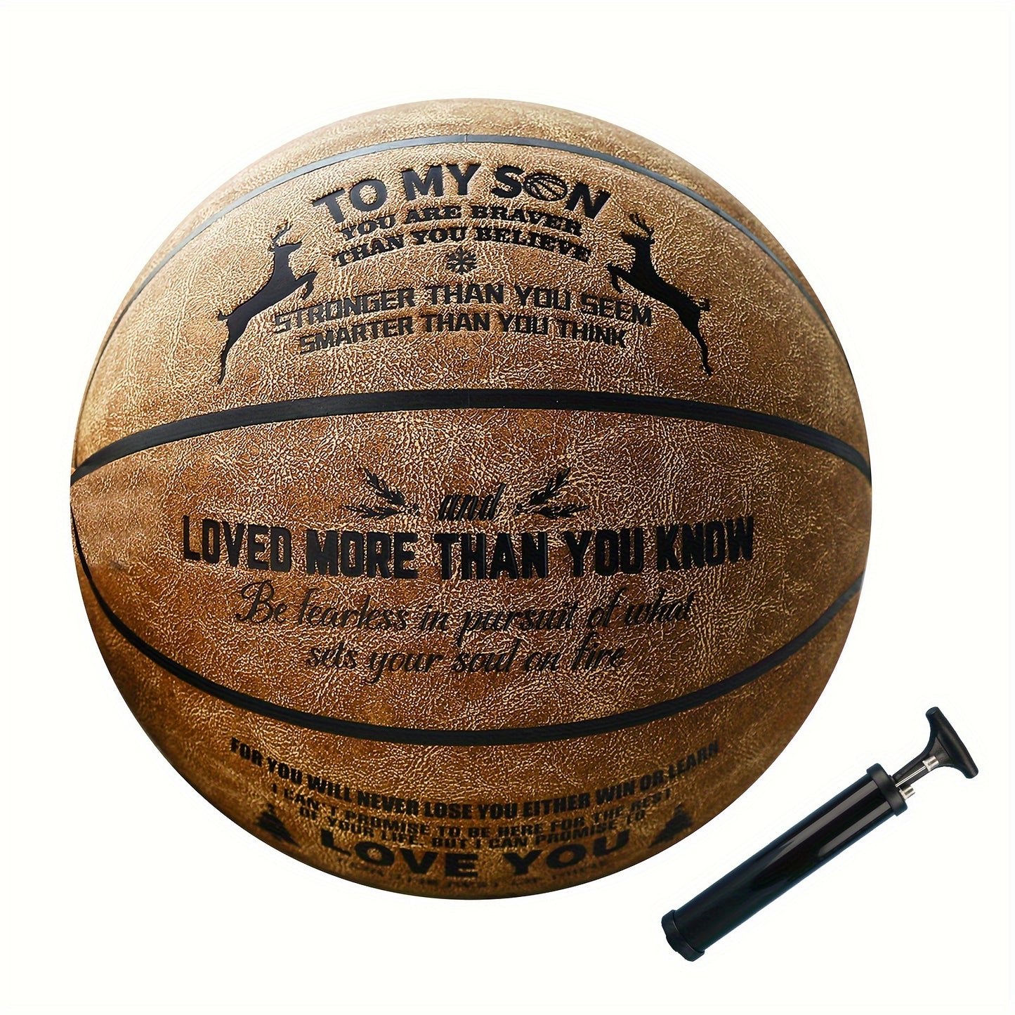 Basketball To My Son - You Are Braver Than You Believe - Ideal Gift For Christmas/birthday/thanksgiving Day/holiday/new Year (with Pump) - Temu ShopOnlyDeal