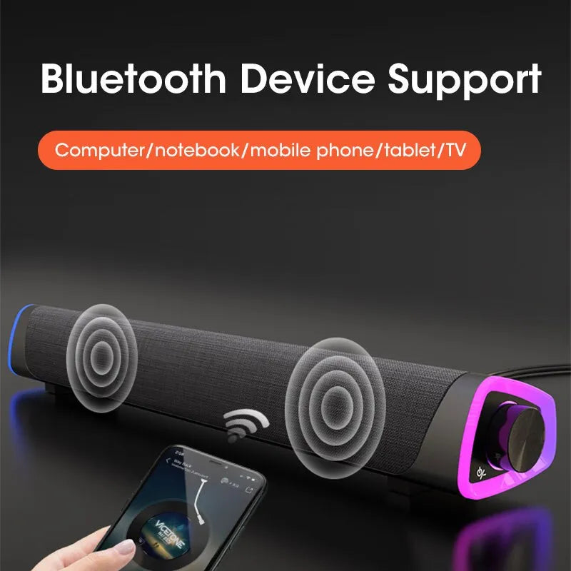 4D Stereo Sound Computer Speaker Bar: High-Quality Subwoofer & Bluetooth Connectivity for Enhanced Audio Experience ShopOnlyDeal