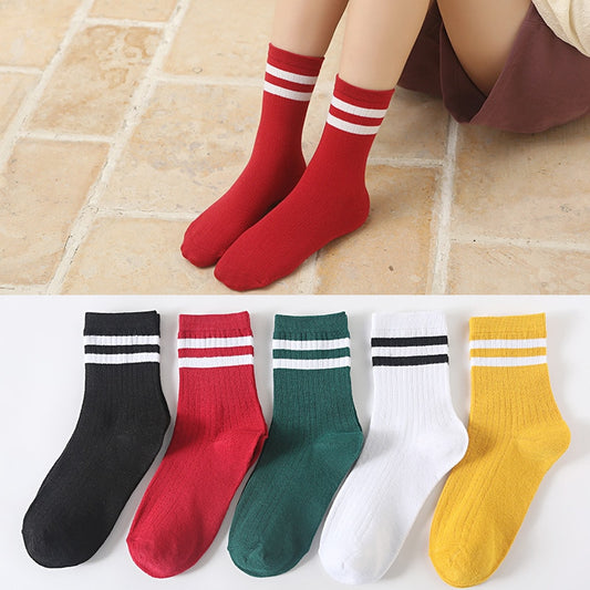 Cotton Embroidery Socks 5 Pairs / Set For Women's Girl's Cartoon Cute Solid Breathable Happy Smile Funny Casual Boat Sock ShopOnlyDeal