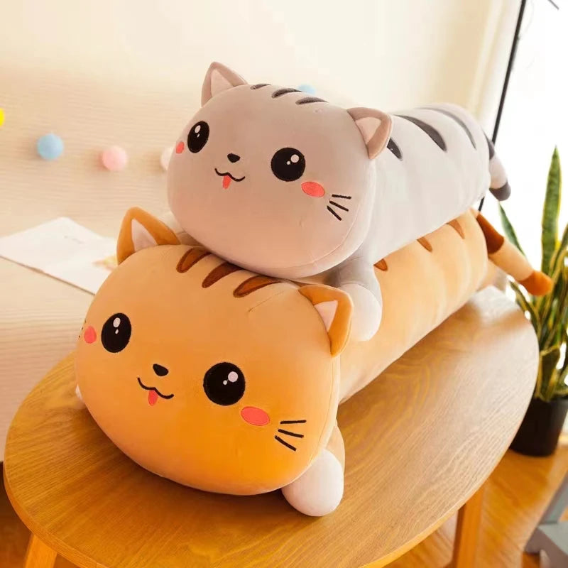 50-150cm Pink Giant Long Soft Cushion Lying Cat Plush Toys Stuffed Popular Birthday Gifts Girls Kid's Present Child ShopOnlyDeal