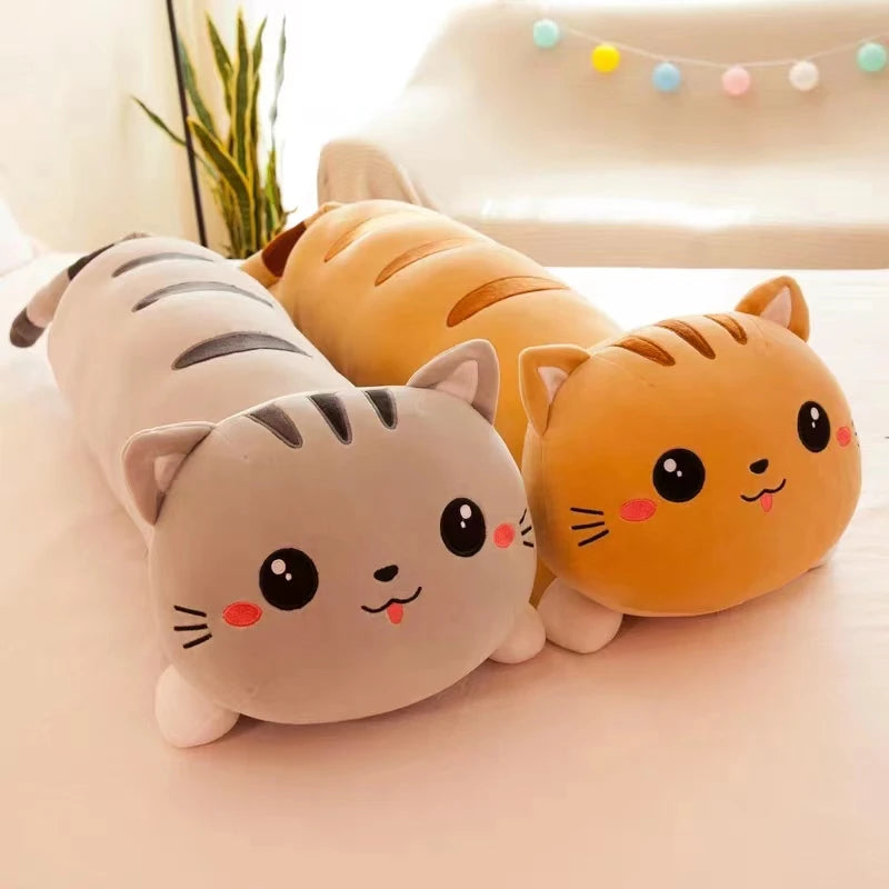 50-150cm Pink Giant Long Soft Cushion Lying Cat Plush Toys Stuffed Popular Birthday Gifts Girls Kid's Present Child ShopOnlyDeal