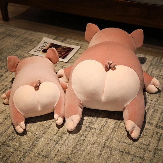 50/80cm Cute Giant Big Nose Pink Fat Pig Plush Toys Soft Sleeping Doll Stuffed Animal For Girls Kid Gift Big Nose Lying Piggy TotoJay Dropshipping Store