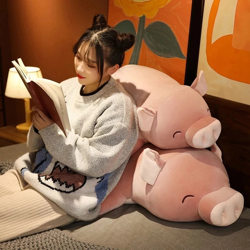 50/80cm Cute Giant Big Nose Pink Fat Pig Plush Toys Soft Sleeping Doll Stuffed Animal For Girls Kid Gift Big Nose Lying Piggy TotoJay Dropshipping Store