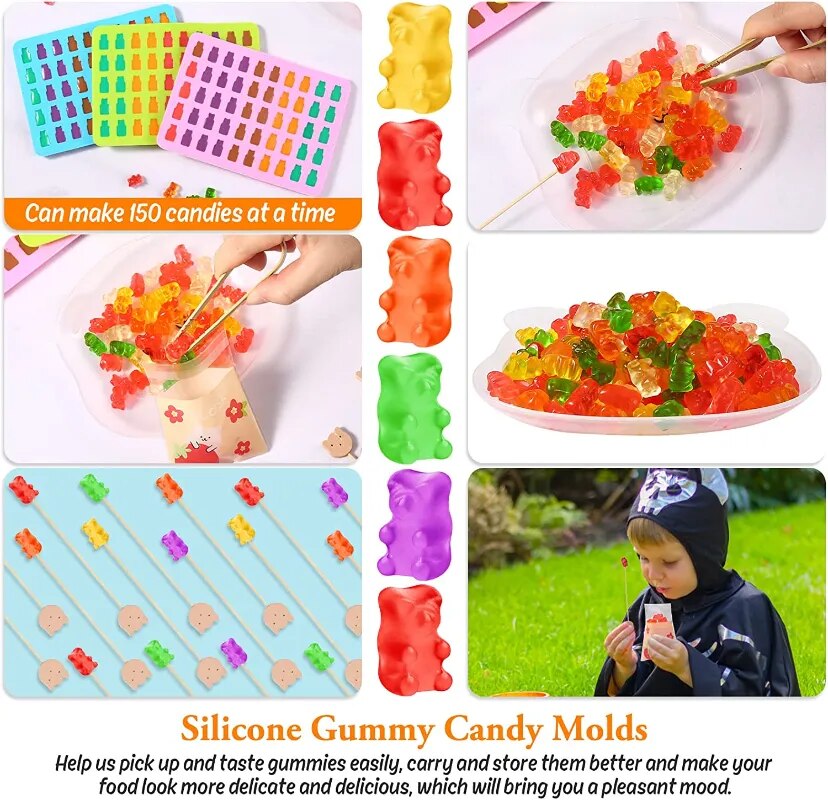 50 Grids Gummy Bear Mold Silicone Cute Bear Jelly Mould with Dropper Candy Chocolate Fondant Moulds DIY Baking Decoration Tools ShopOnlyDeal