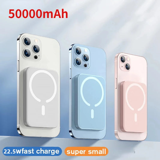 50000mAh Portable Magnetic Wireless Power Bank USB PD Fast Charger External Battery For iphone 13 12 14 Xiaomi Samsung Powerbank ShopOnlyDeal