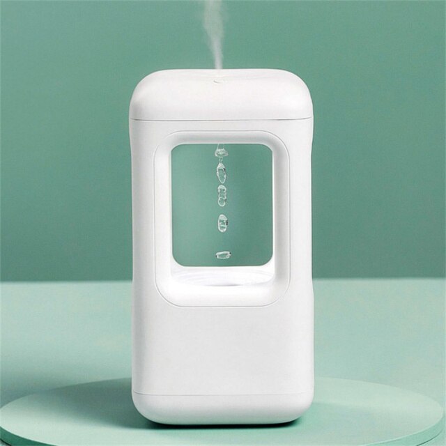 500ml Air Humidifier Home Office Bedroom Desktop Anti-Gravity Water Droplets Ultrasonic Cool Mist Maker Fogger With Light ShopOnlyDeal