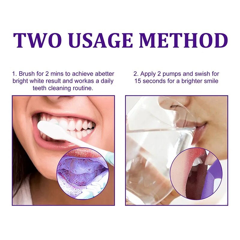 Toothpaste Mousse 50ML V34 Teeth Cleaning Whitening Toothpaste Yellow Teeth Removing Tooth Stains Oral Cleaning Hygiene 2023 ShopOnlyDeal