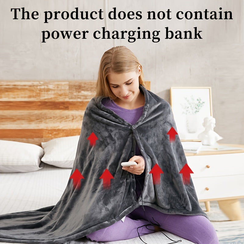 Heating Blanket(without Battery) Shawl Smart Portable Usb Powered Heating Blanket Rechargeable Wearable Shawl Without Battery Heating Pad (not Suitable For People With Pacemakers) ShopOnlyDeal