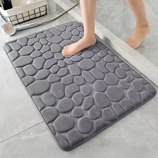 Soft And Comfortable Memory Foam Bath Rug With Cobblestone Embossment - Rapid Water Absorbent And Washable - Non-slip - Perfect For Shower Room And Bathroom Accessories, Fall Decor, Bathroom Decorations - Temu ShopOnlyDeal