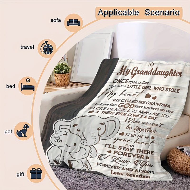 To My Granddaughter Gift - Print Envelope Blanket, From Grandma Flannel Blanket, Soft Warm Throw Blanket Nap Blanket For Couch Sofa Office Bed Camping Travel, Multi-purpose Gift Blanket For All Season - Temu ShopOnlyDeal