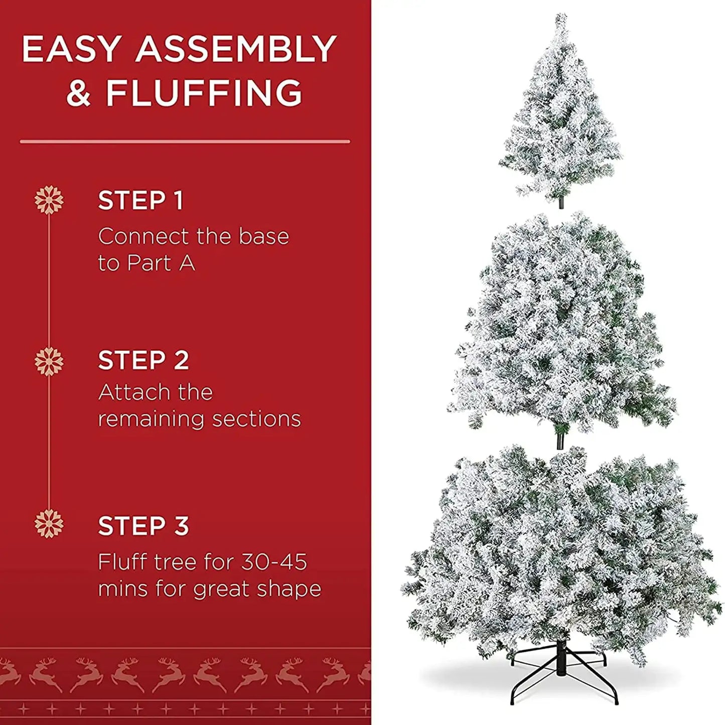 6-Ft Snow Flocked Artificial Christmas Tree Home Office Party Holiday Decoration ShopOnlyDeal