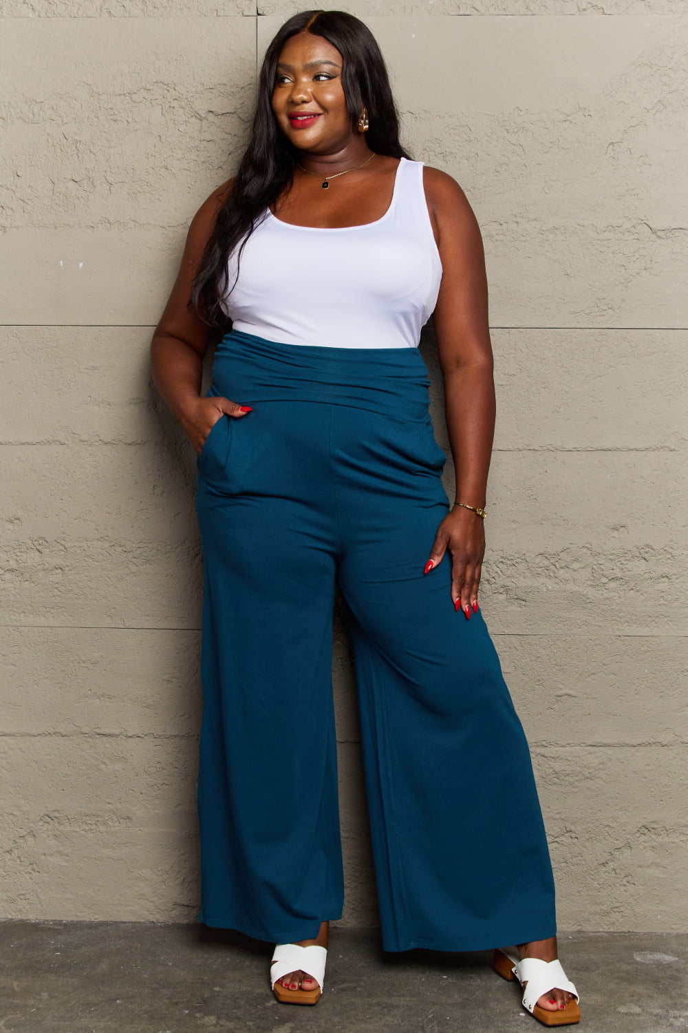 Cultivate Your Style: Embrace Culture Code's My Best Wish Full Size High Waisted Palazzo Pants for Ultimate Comfort and Chic Fashion ShopOnlyDeal