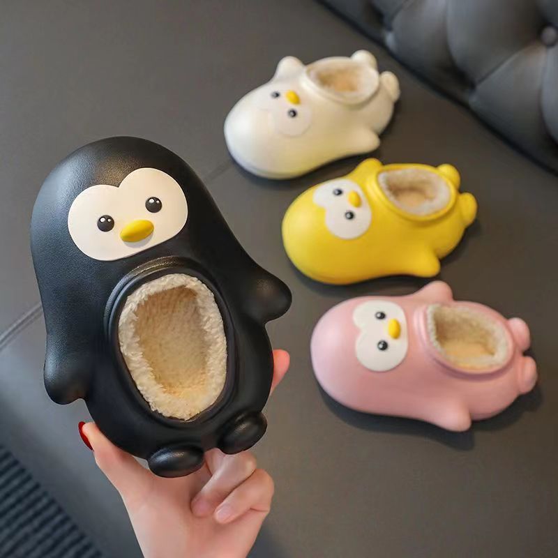 Kids Warm Waterproof Non-slip Cute Penguin Slippers Home Shoes Autumn Winter ShopOnlyDeal