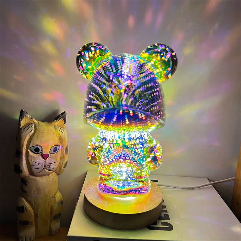 3D Firework Bear Light Luminous Bear Atmosphere Table Lamp Artwork Decorations Night Light PersonalizedByGuru