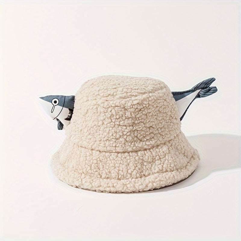 Funny Cute Fish Winter Plush Hat, Windproof Soft Funny Bucket Hat, Unisex Fuzzy Hat, Hip Hops Lightweight Warm Fisherman Hat - Temu ShopOnlyDeal
