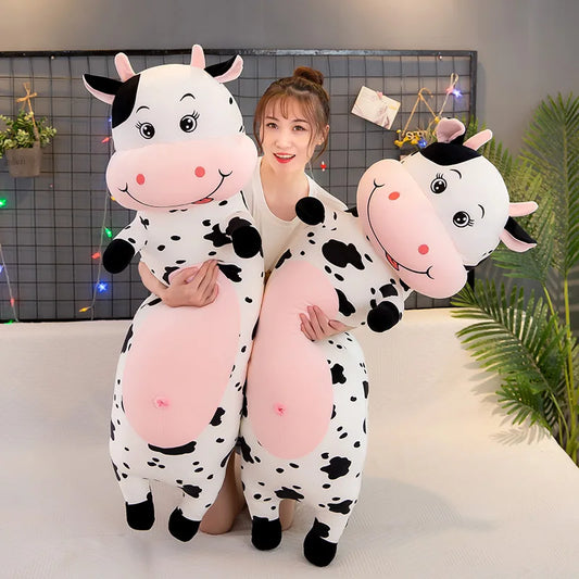 Milk Cow Plush Pillow Toys Soft Stuffed Cartoon Animal 70cm-100cm Lovely Creative Cattle Doll Bedroom Sleeping Pillow Cushion ShopOnlyDeal